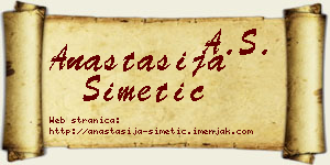 Anastasija Simetić vizit kartica